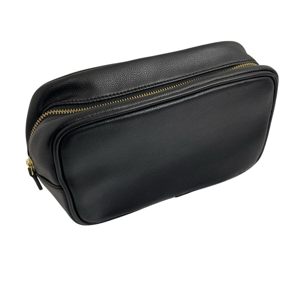 Mark & Graham Leather 9x5" Toiletry Bag Dark Brown Some Cosmetic Flaws